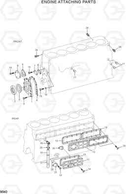 9040 ENGINE ATTACHING PARTS R370LC-7, Hyundai