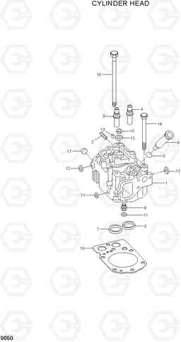 9050 CYLINDER HEAD R370LC-7, Hyundai