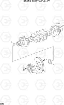 9080 CRANK SHAFT & PULLEY R370LC-7, Hyundai