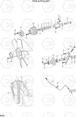 9130 FAN & PULLEY R370LC-7, Hyundai