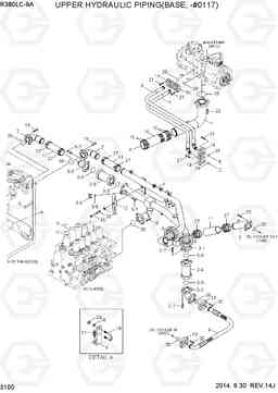 3100 UPPER HYD PIPING(BASE, -#0117) R380LC-9A, Hyundai