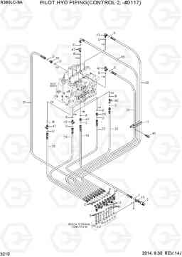 3210 PILOT HYD PIPING(CONTROL 2, -#0117) R380LC-9A, Hyundai