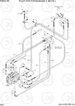3251 PILOT HYD PIPING(BASE 3, #0118-) R380LC-9A, Hyundai