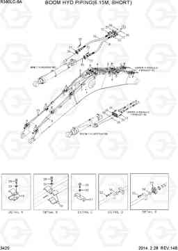 3420 BOOM HYD PIPING(6.15M, SHORT) R380LC-9A, Hyundai