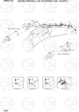 3425 BOOM GREASE LUB SYSTEM(6.15M, SHORT) R380LC-9A, Hyundai