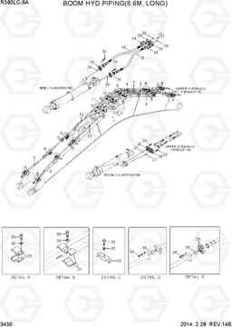 3430 BOOM HYD PIPING(8.6M, LONG) R380LC-9A, Hyundai