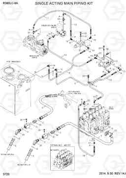 3720 SINGLE ACTING MAIN PIPING KIT R380LC-9A, Hyundai