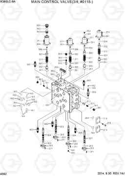 4092 MAIN CONTROL VALVE(3/4, #0118-) R380LC-9A, Hyundai