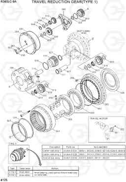 4125 TRAVEL REDUCTION GEAR(TYPE 1) R380LC-9A, Hyundai