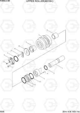 5035 UPPER ROLLER(#0109-) R380LC-9A, Hyundai