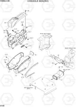 6130 CONSOLE BOX(RH) R380LC-9A, Hyundai