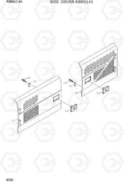 6230 SIDE COVER ASSY(LH) R380LC-9A, Hyundai