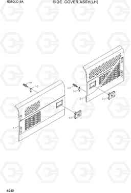 6230 SIDE COVER ASSY(LH) R380LC-9A, Hyundai