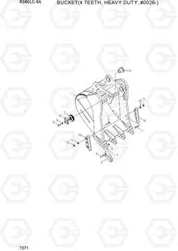 7371 BUCKET(4 TEETH, HEAVY DUTY, #0026-) R380LC-9A, Hyundai