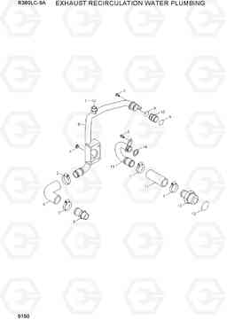 9190 EXHAUST RECIRCULATION WATER PLUMBING R380LC-9A, Hyundai