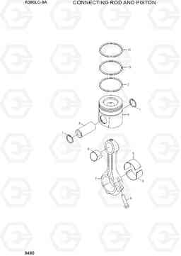 9480 CONNECTING ROD AND PISTON R380LC-9A, Hyundai