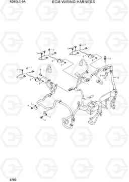 9700 ECM WIRING HARNESS R380LC-9A, Hyundai