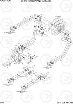 3110 UPPER HYD PIPING(ATTACH) R380LC-9DM, Hyundai