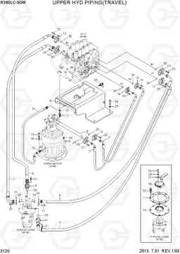 3120 UPPER HYD PIPING(TRAVEL) R380LC-9DM, Hyundai