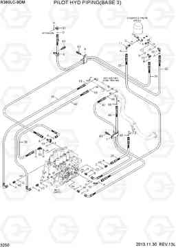 3250 PILOT HYD PIPING(BASE 3) R380LC-9DM, Hyundai