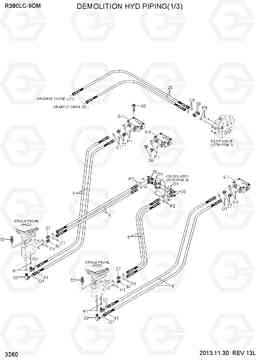 3260 DEMOLITION HYD PIPING(1/3) R380LC-9DM, Hyundai