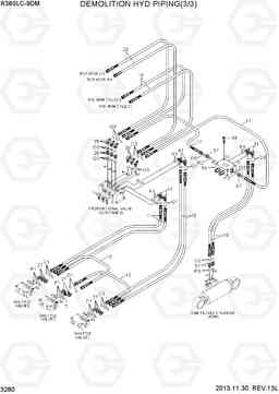 3280 DEMOLITION HYD PIPING(3/3) R380LC-9DM, Hyundai