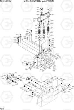 4070 MAIN CONTROL VALVE(3/4) R380LC-9DM, Hyundai