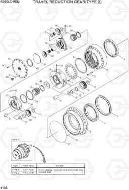 4135 TRAVEL REDUCTION GEAR(TYPE 2) R380LC-9DM, Hyundai