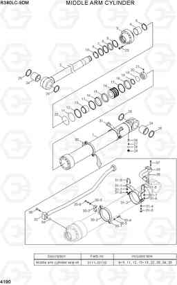 4190 MIDDLE ARM CYLINDER R380LC-9DM, Hyundai