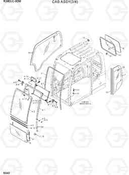 6040 CAB ASSY(3/4) R380LC-9DM, Hyundai