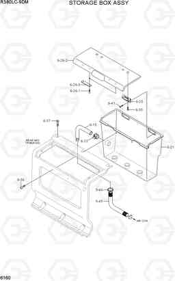 6160 STORAGE BOX ASSY R380LC-9DM, Hyundai