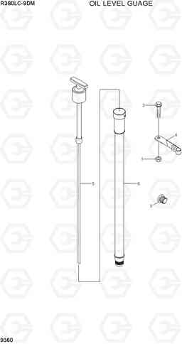 9360 OIL LEVEL GUUGE R380LC-9DM, Hyundai