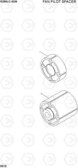 9510 FAN PILOT SPACER R380LC-9DM, Hyundai