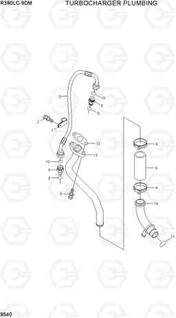 9540 TURBOCHARGER PLUMBING R380LC-9DM, Hyundai