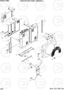 1061 RADIATOR ASSY (#0003-) R380LC-9MH, Hyundai