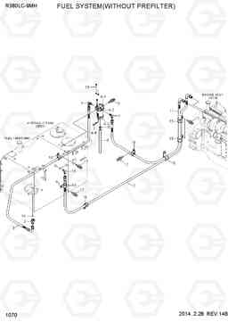 1070 FUEL SYSTEM(WITHOUT PREFILTER) R380LC-9MH, Hyundai