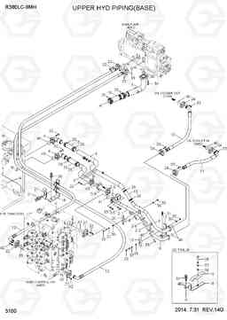 3100 UPPER HYD PIPING(BASE) R380LC-9MH, Hyundai