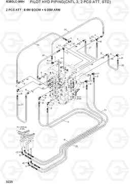 3220 PILOT HYD PIPING(CNTL 3, 2 PCS ATT, STD) R380LC-9MH, Hyundai