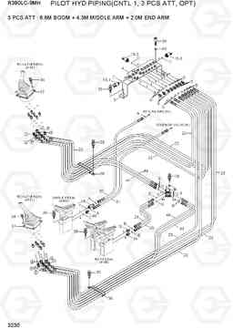 3230 PILOT HYD PIPING(CNTL 1, 3 PCS ATT, OPT) R380LC-9MH, Hyundai