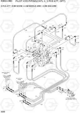 3250 PILOT HYD PIPING(CNTL 3, 3 PCS ATT, OPT) R380LC-9MH, Hyundai