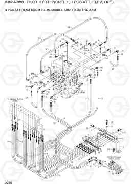 3280 PILOT HYD PIP(CNTL1, 3PCS ATT, ELE, OPT) R380LC-9MH, Hyundai