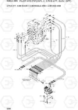 3290 PILOT HYD PIP(CNTL2, 3PCS ATT, ELE, OPT) R380LC-9MH, Hyundai