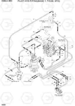 3300 PILOT HYD PIPING(BASE 1, T/CAB, STD) R380LC-9MH, Hyundai