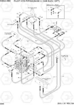 3340 PILOT HYD PIPING(BASE 2, ELE/CAB, OPT) R380LC-9MH, Hyundai