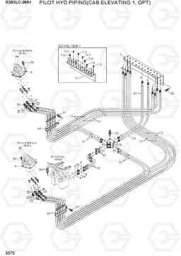 3370 PILOT HYD PIPING(CAB ELEVATING 1, OPT) R380LC-9MH, Hyundai