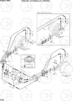 3400 TRAVEL HYDRAULIC PIPING R380LC-9MH, Hyundai