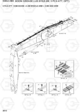 3610 BOOM GRE LUB SYS(6.6M, 3 PCS ATT, OPT) R380LC-9MH, Hyundai