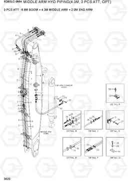 3620 MIDDLE ARM HYD PIP(4.3M, 3 PCS ATT, OPT) R380LC-9MH, Hyundai