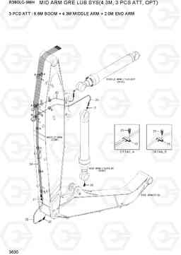 3630 MID ARM GRE LUB SYS(4.3M, 3 PCS AT, OPT) R380LC-9MH, Hyundai