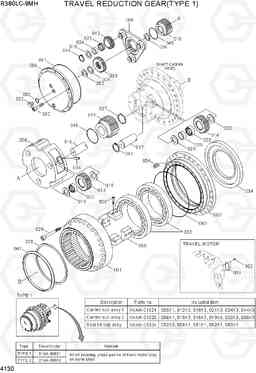 4130 TRAVEL REDUCTION GEAR(TYPE 1) R380LC-9MH, Hyundai